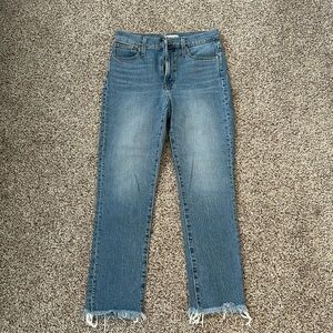 Madewell cut off perfect vintage high rise jeans, size 28